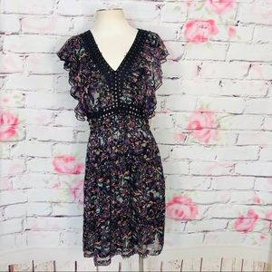 Plenty by Tracy Reese boho chic  purple silk dress